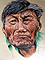  'Indian man' untitled. Pastel on paper. .6 x .55m (approx)